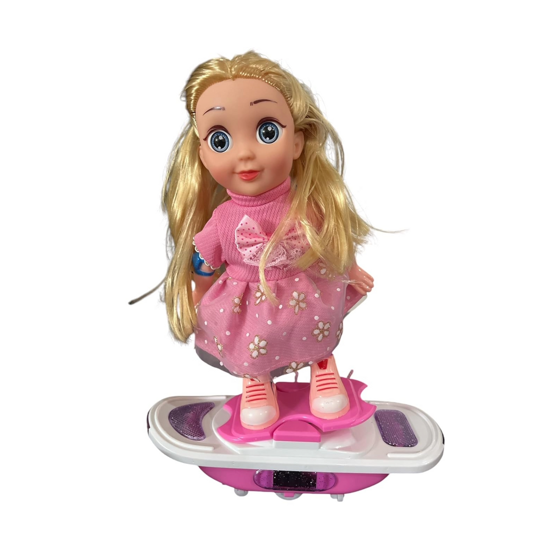 Rotating Skate Board Doll with Colorful Lights and Music, Cute Doll, Birthday Gift for Girls, Kids Toy